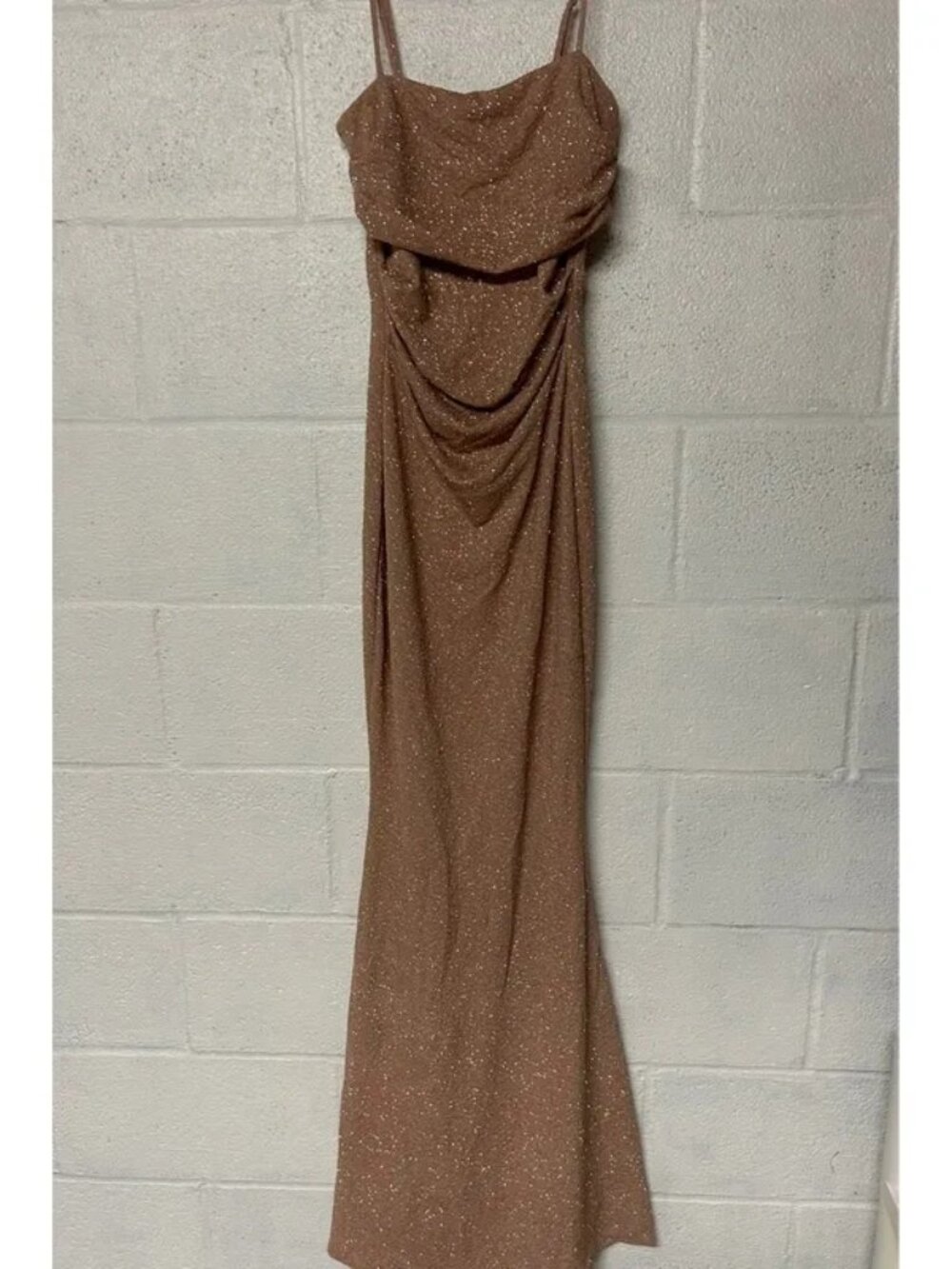 Windsor Nude Glitter Full Length Dress XS